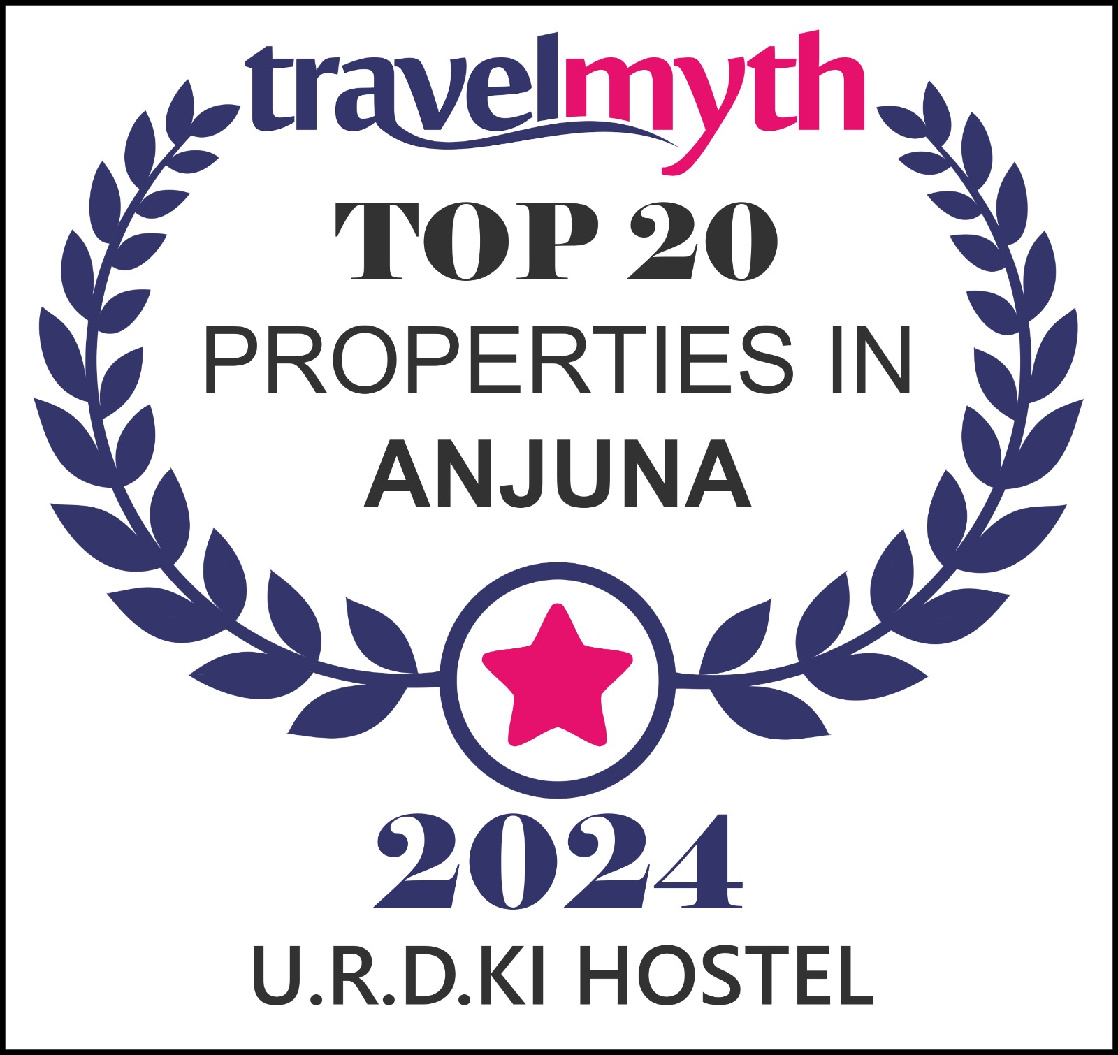 Travel Myth Award Top 20 Properties in Anjuna 2024